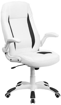 Flash Furniture High Back White Leather Executive Swivel Chair