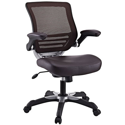 7-Modway-Edge-Mesh-Back-and-Brown-Vinyl-Seat-Office-Chair-With-Flip-Up-Arms