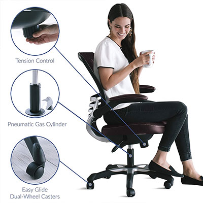 Modway-Edge-Mesh-Back-and-Brown-Vinyl-Seat-Office-Chair-adjustments