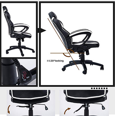 Merax-Ergonomic-Racing-Style-PU-Leather-Gaming-Chair-adjustments