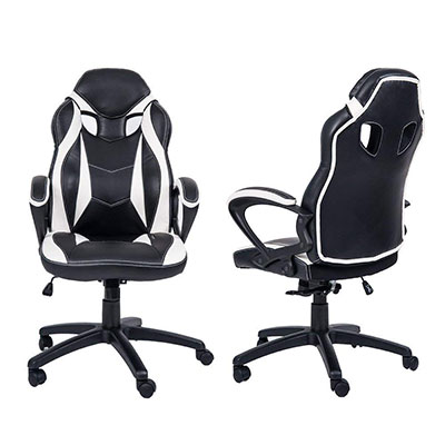 Merax-Ergonomic-Racing-Style-PU-Leather-Gaming-Chair-back-and-front