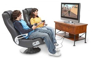 couple-using-the-Ace-Bayou-X-Rocker-5127401-Pedestal-Video-Gaming-Chair