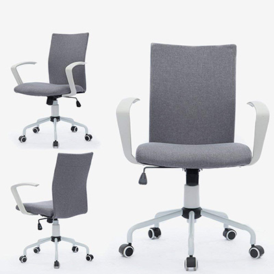 DJ·Wang-Grey-Computer-Desk-Chair-front,-back-and-side