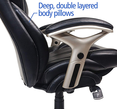 Serta-Works-Ergonomic-Executive-Office-Chair-double-layered-body-pillows