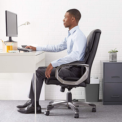 AmazonBasics-High-Back-Executive-Office-Chair-at-the-office