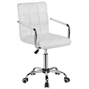 Yaheetech-White-Office-Chair
