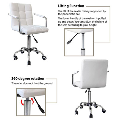 Yaheetech-White-Office-Chair-adjustments