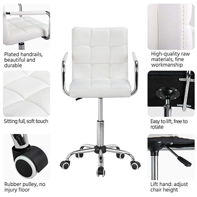 Yaheetech-White-Office-Chair-features