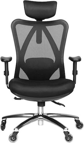 9-Duramont Ergonomic Adjustable Office Chair with Lumbar Support and Rollerblade Wheels
