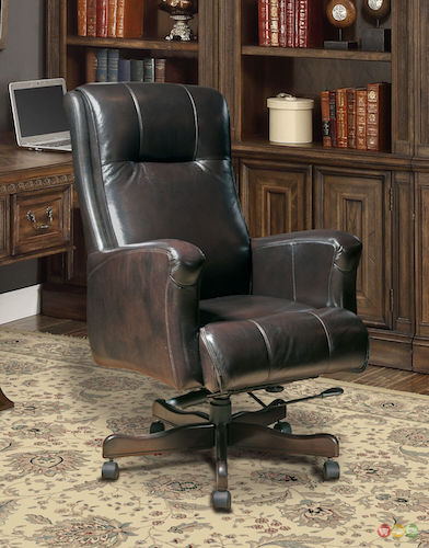 Genuine Top Grain Leather computer chair