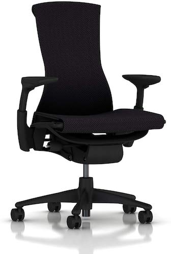 4-Herman Miller Embody Chair Fully Adj Arms - Graphite Frame/Base - Standard Carpet Casters