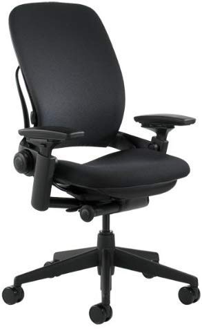 5-Steelcase Leap Chair, Black Fabric